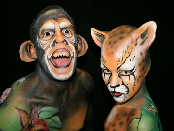 singe-maquillage-deux personnes