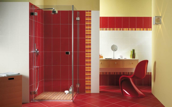 punainen laatta-in-kylpyhuone
