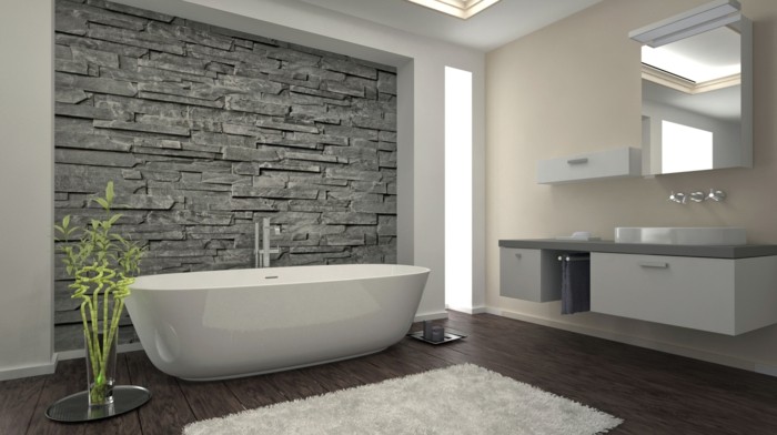 Alternativa za pločice-sivo-zid-u-prirodnog kamena optički-minimalistički dizajn