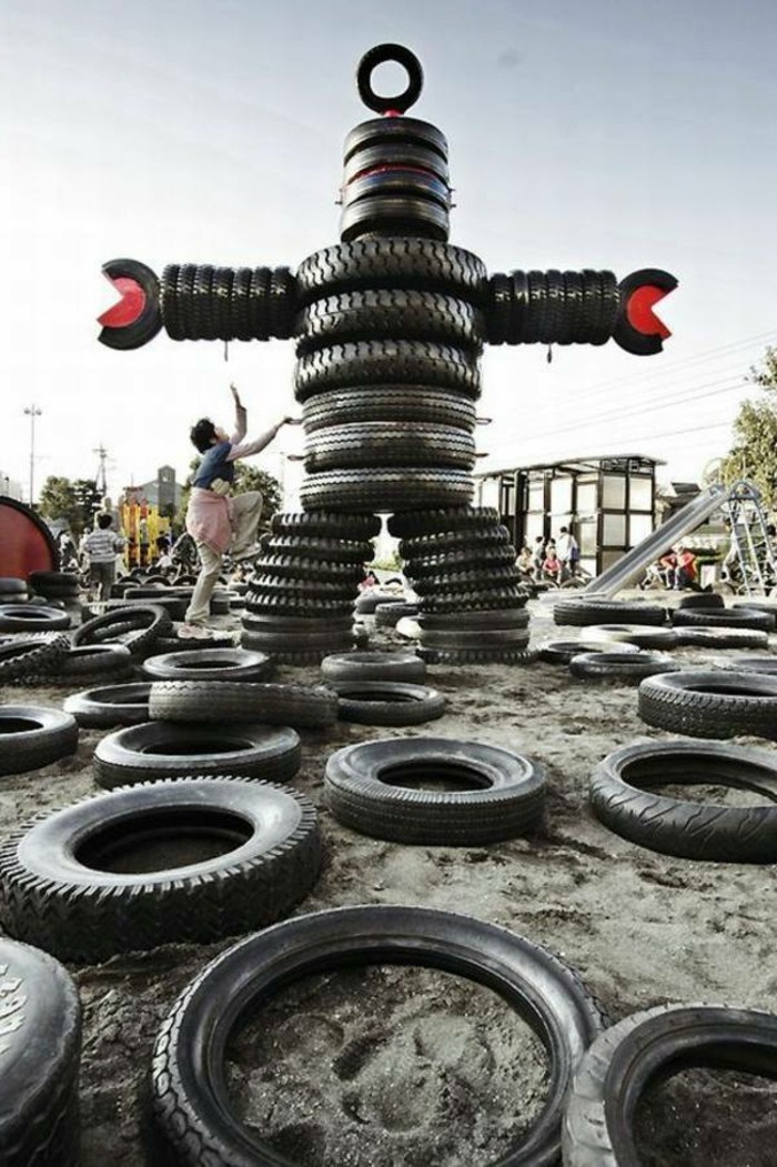 употребяван рециклиране на гуми orginelle-идея-с-много коли на гумите