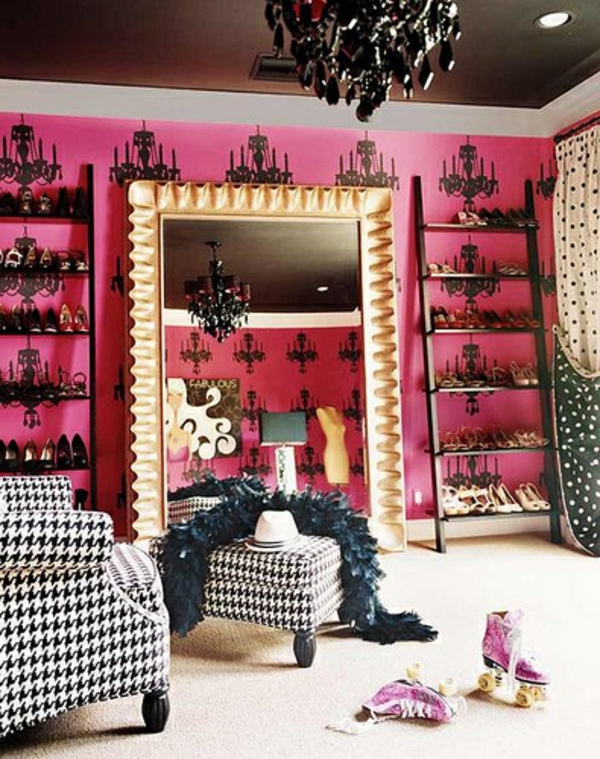Öltöző szoba női tükör ciklámen színű