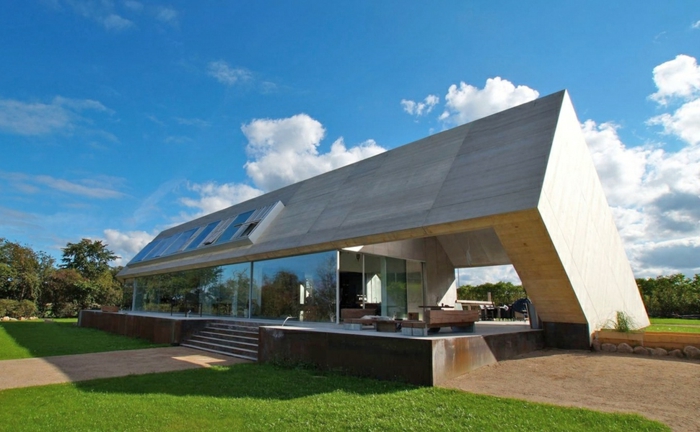 arquitectos casas-moderna-casa-con-dos aguas del techo