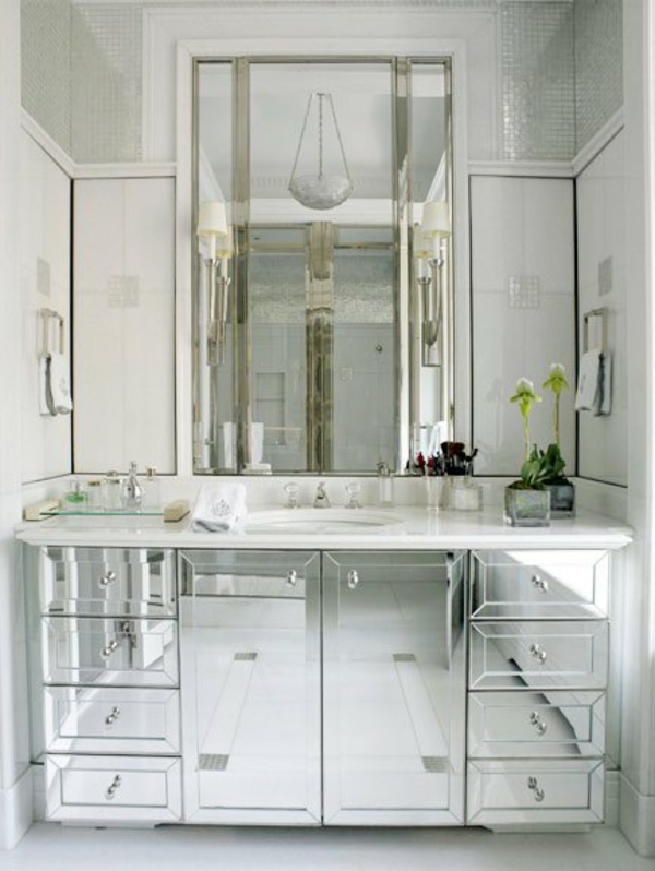 аристократичен вид огледален гардероб-за-баня