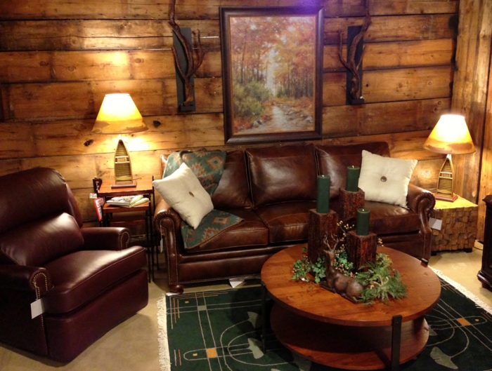 Aristocrática interior muebles rústicos elegantes y con estilo de madera de cuero
