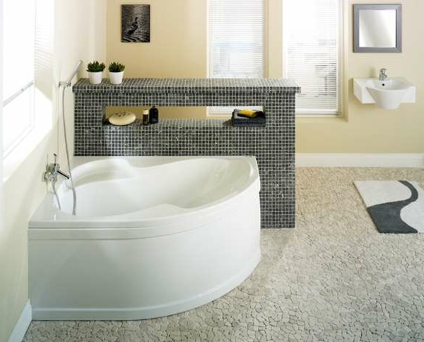 атрактивно проектирана ъглова баня в супер готина баня