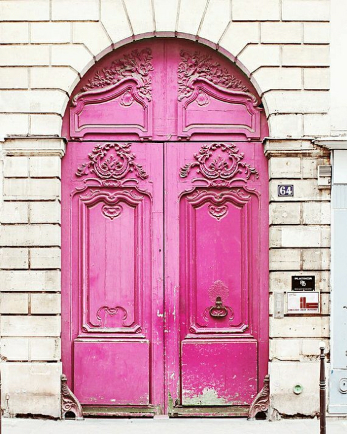 adornos atractivo color rosa-puerta-vieja-cosecha