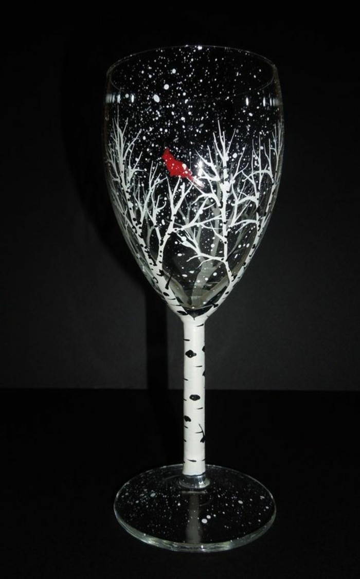 атрактивна чаша шампанско, украсена, както-Birch