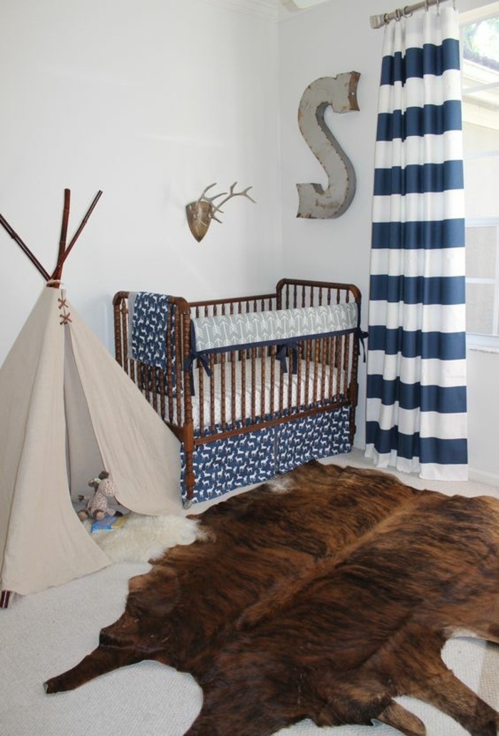 atractivo-modelo-habitación del bebé-with-a-alfombra-creativa-diseño-bebé-cuna