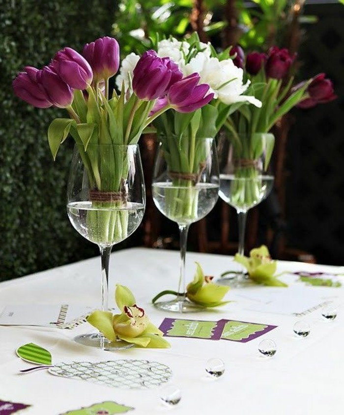 фантазия маса декорация Сватбени чаши-като вази