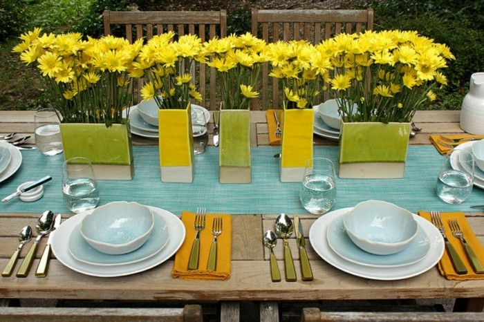 фантазия маса декорация Сватбени-жълти цветя