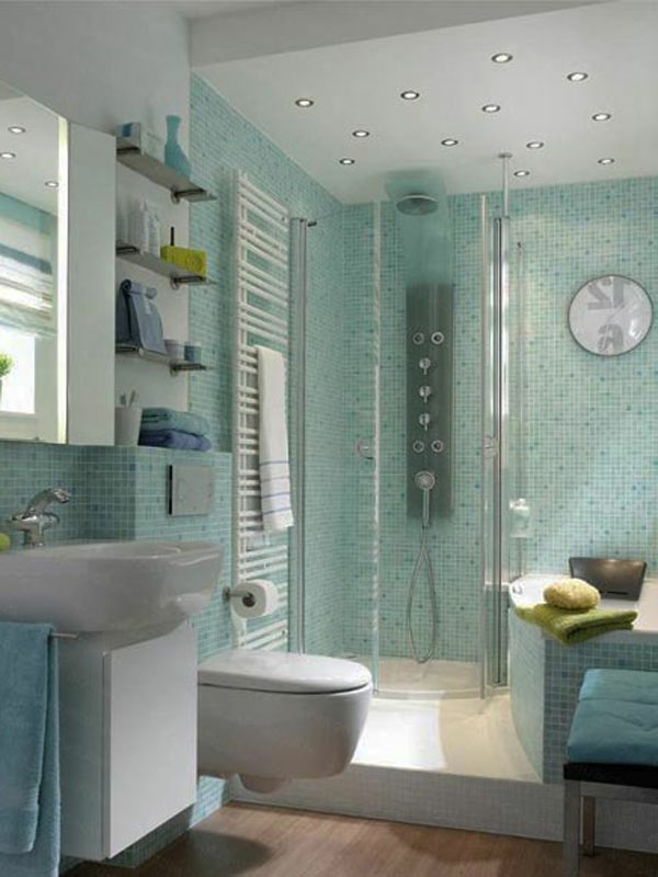 浴室 - 例子 - 浴室建议 - 天花板上的灯光