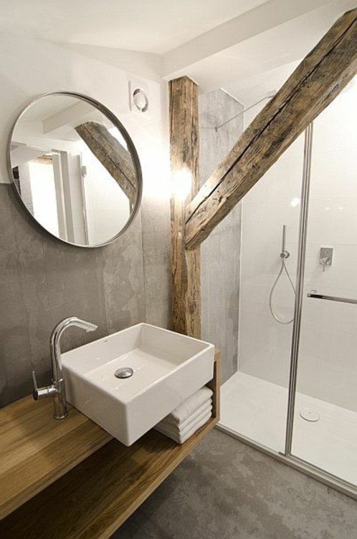 salles de bains-idées-conception moderne-miroir sur le bassin éveillé
