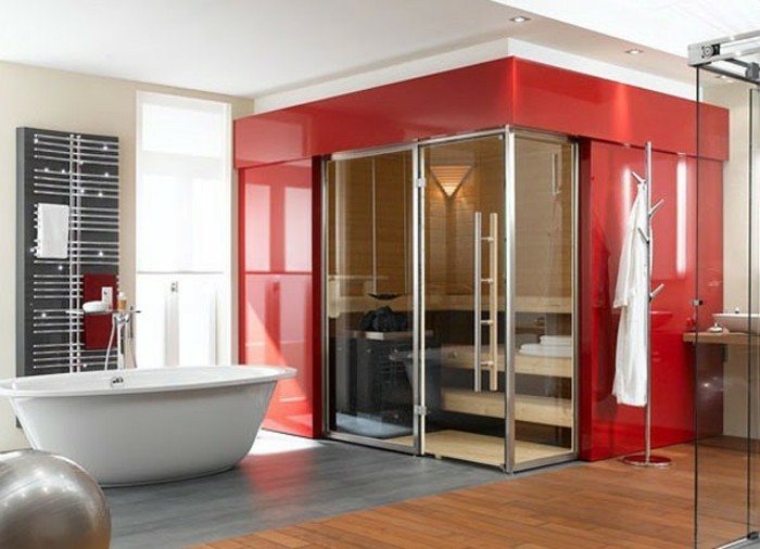 μπάνιο-ιδέες-πολύ-chic-εσωτερικό-κόκκινο-τόνους
