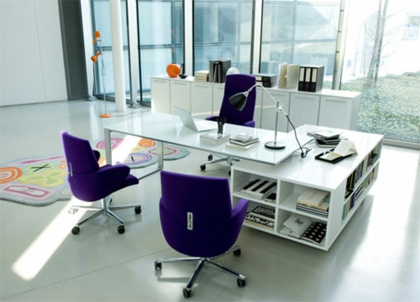 espacio de oficina Styler tres-púrpura-sillas de ruedas