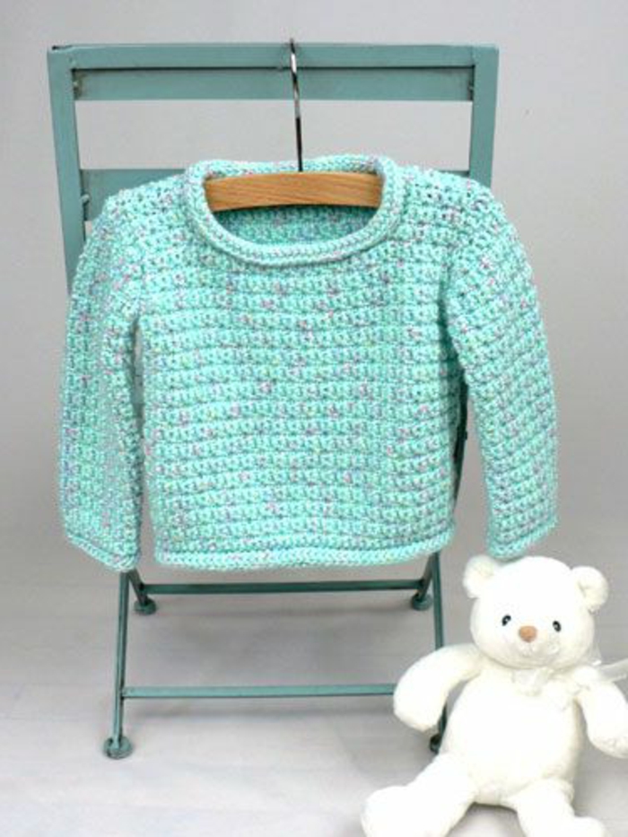 бебе пуловер-strciken-в-синьо