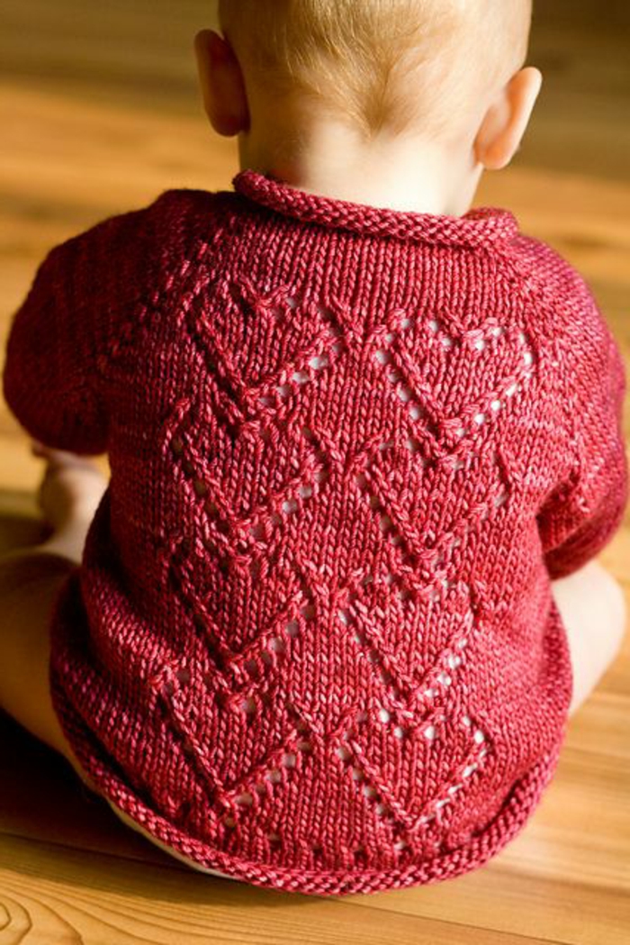бебе пуловер сплотена червено