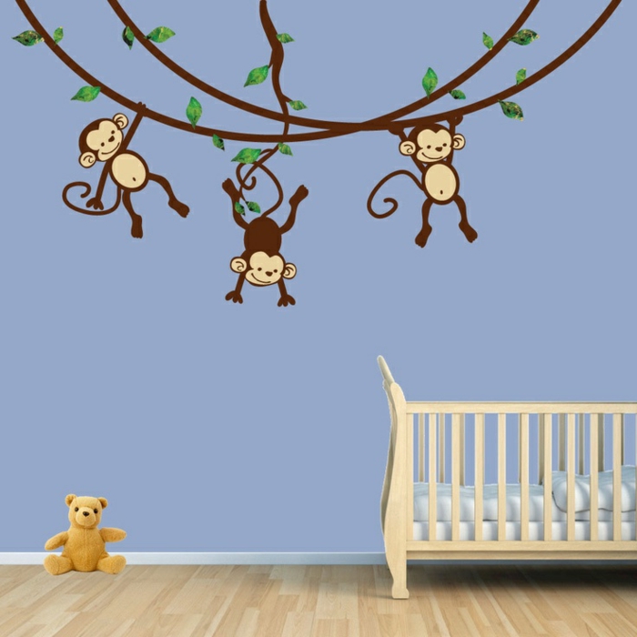 peintures Babyroom-design-singe-sur-le mur