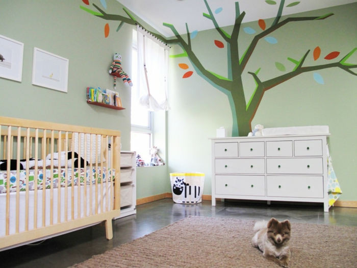 babyroom подчертая зелен цвят дърво-bemalung