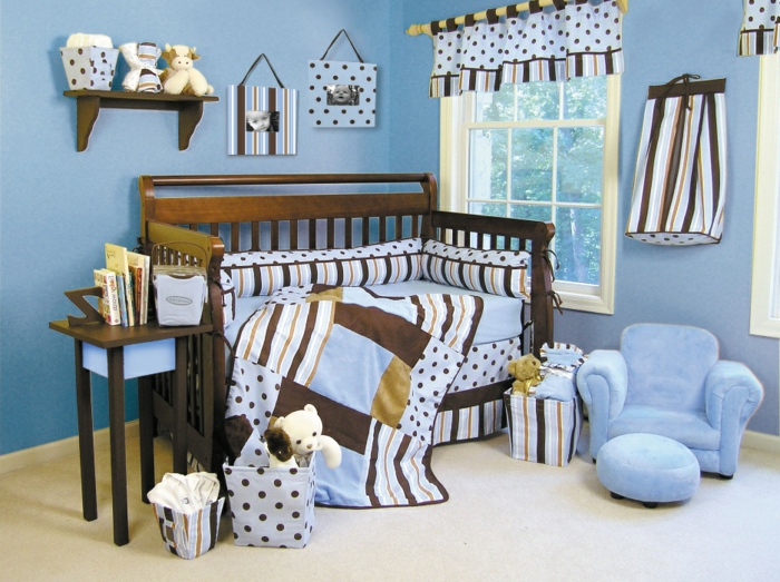 babyroom-wanddeko δωμάτιο νέους μπλε χρώμα