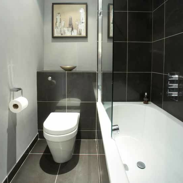 स्नान-विचार-छोटे स्नान के लिए - बाथटब सफेद