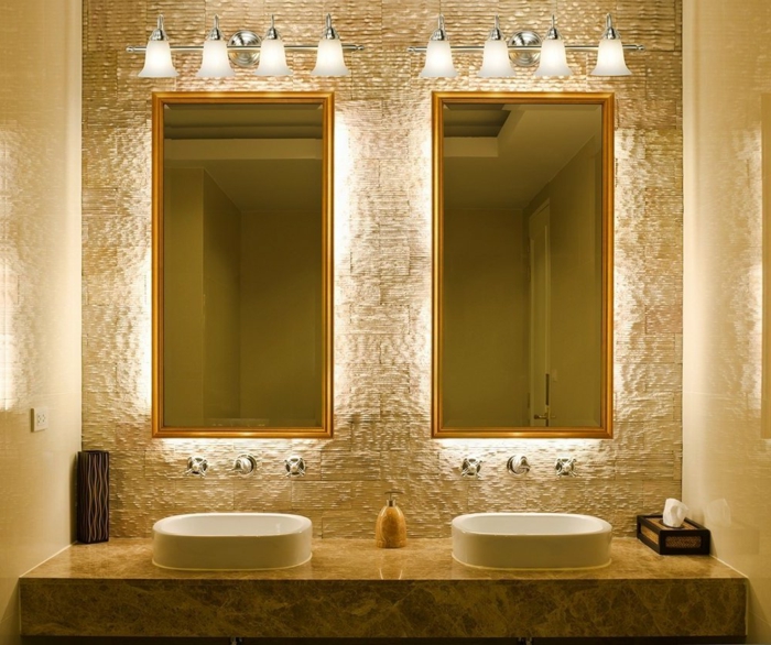 μπάνιο επίπλωση-ιδέες-δύο σύγχρονη καθρέφτη