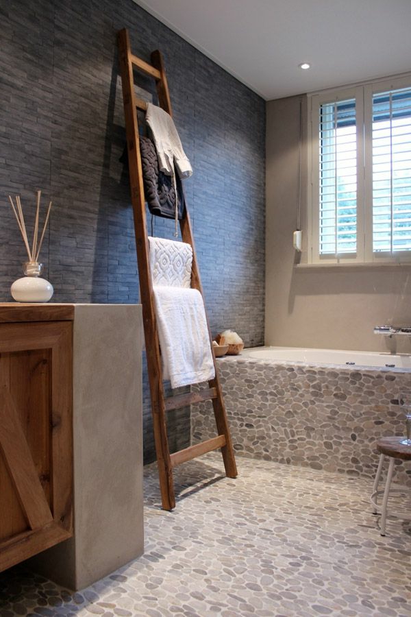 μπάνιο-design-ιδέες-ξύλο σκάλα-πρωτότυπο-ιδέα-όμορφα-μπάνιο εγκατάσταση-interior design-σε ιδέες