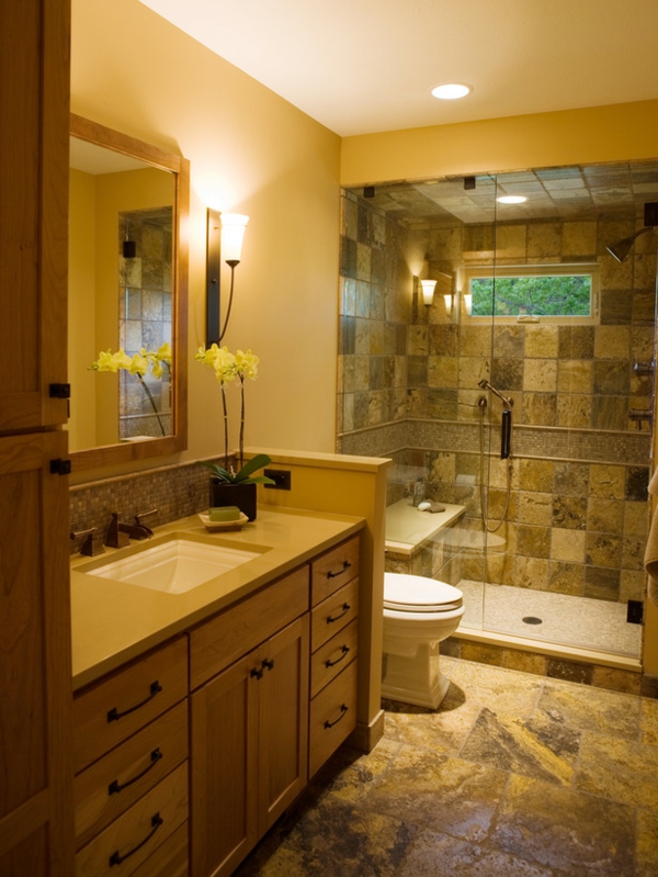 बाथरूम लक्जरी सुरुचिपूर्ण टाइल और बौछार कमरे - रचनात्मक बाथरूम टाइल विचार
