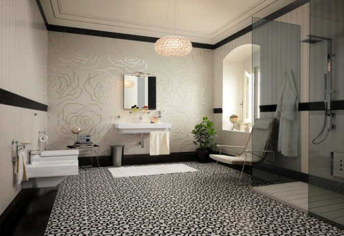 fürdőszoba-with-mozaik-fény-modell nagyon modern