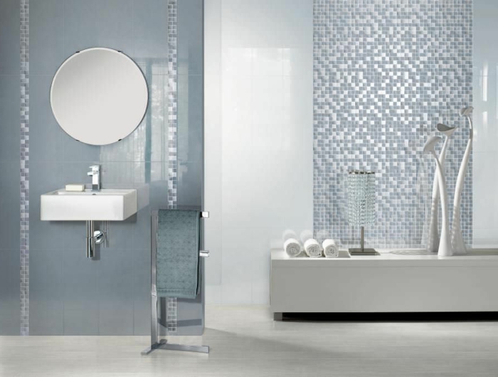 μπάνιο-με-μωσαϊκό-στρογγυλό καθρέφτη-on-the-wall