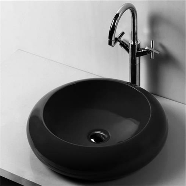 Kis fürdőszoba körös-mosogató-in-black