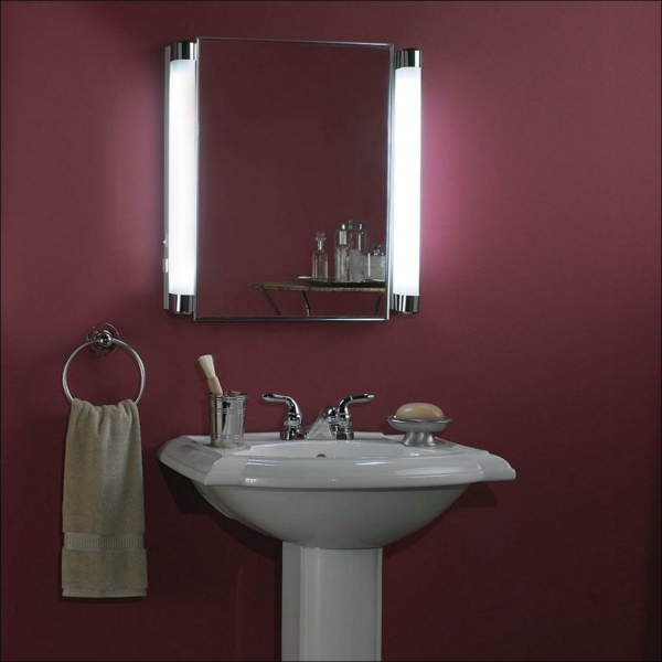 مرآة الحمام مع بقيادة الإضاءة الحداثة-سيئة