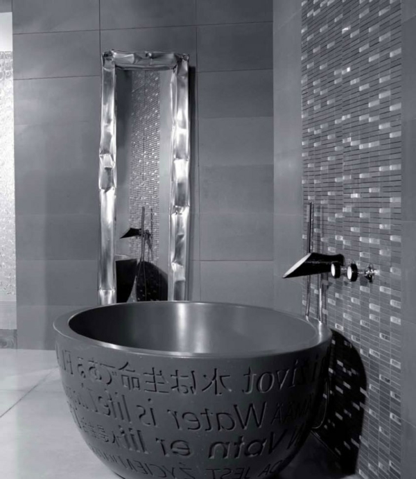 बाथरूम टाइल विचार ग्रे रंग ultramodern डिजाइन