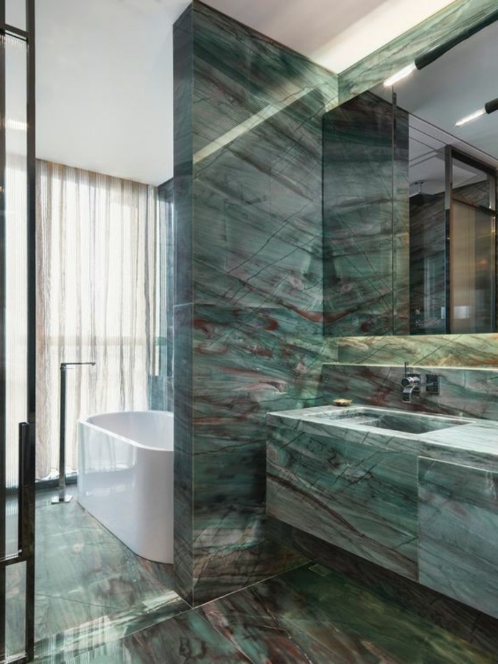 salle de bain idées de design-salle de bains-design en vert-avec-mormor