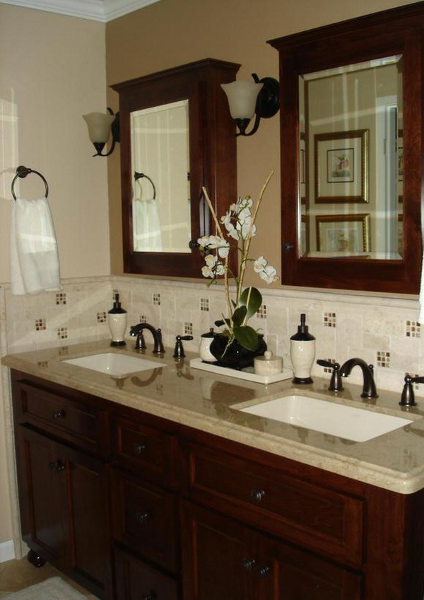 fürdőszoba tervezési ötletek modern két tükrök