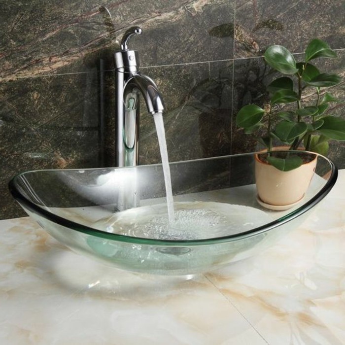 fürdőszoba tervezés-ötletek Modern-Bader-mosogató-of-üveg