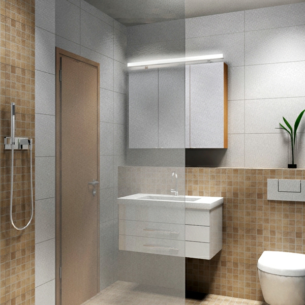 idées-pour-une-petite salle de bains transparente salle de bains mur de verre