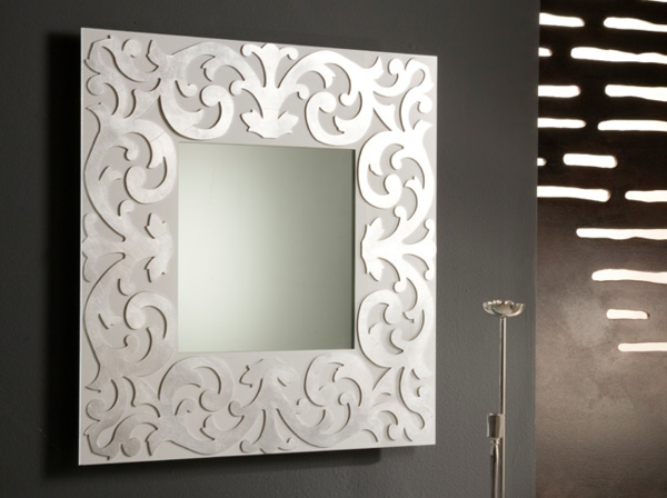 Μπάνιο καθρέφτη-design-ασημί-πλαισίου