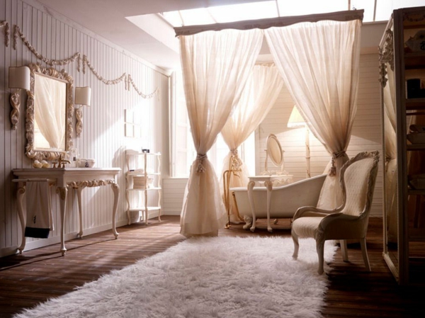 baño de cortina decorativa y tiernos