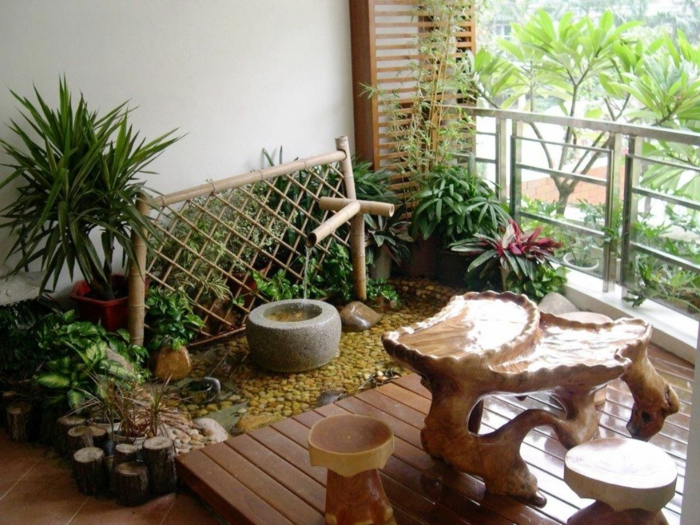 балкон-декорация-красив-зелено растение