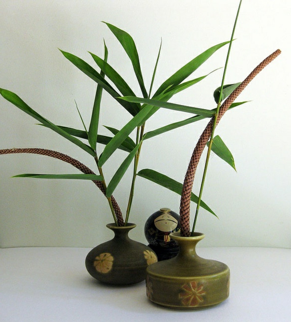 bambusz váza érdekes-zöld-növény