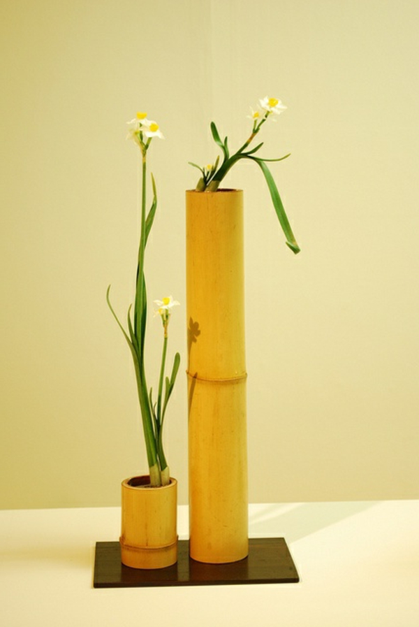 бамбук ваза-творческа-оборудване-бежово-сноп