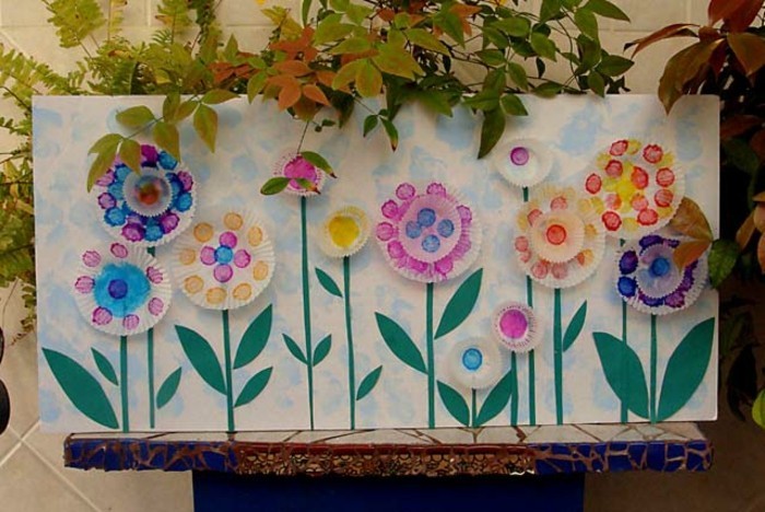 kézműves ötletek a papír-sok szép színes virágok