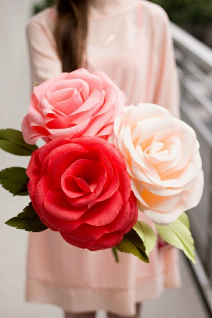 занаятчийски идеи на листа-красив-цветни рози