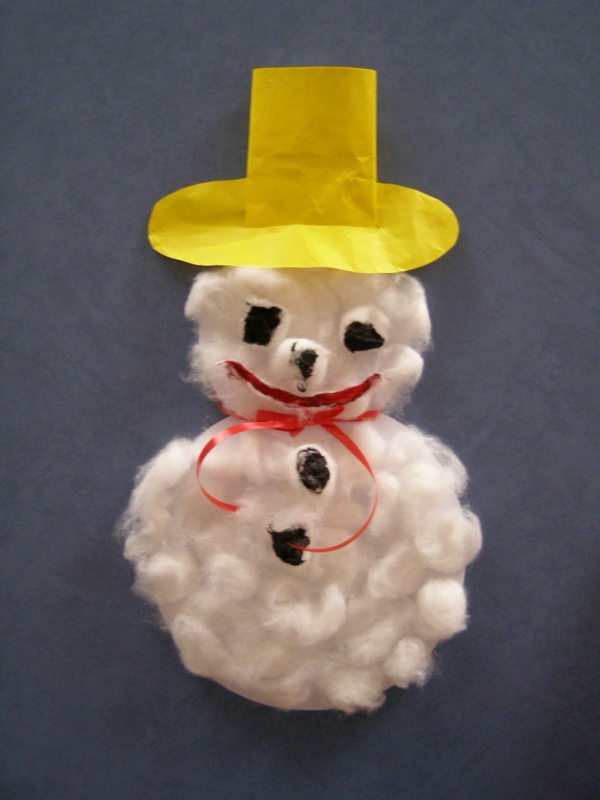 Tinker-con-cartón-muñeco de nieve