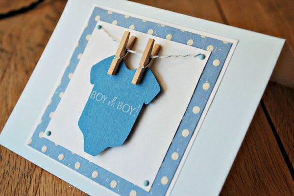 Cartes-naissance-bébé-cartes-bricoler avec papier-carte elle-même-do-bricoleurs cartes-Tinker-beaux-originaux-idées-babyboy