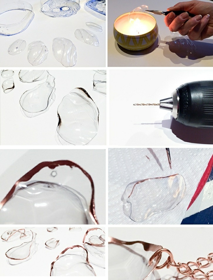 izradite ogrlicu od plastične boce, svijeće, bušilice