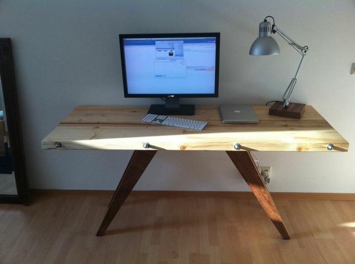Bauanleitung-build-escritorio-moderno-rústico-ordenador de mesa de bricolaje
