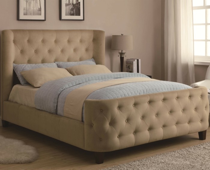 бежово-модел-креват-атрактивен дизайн в-романтична спалня