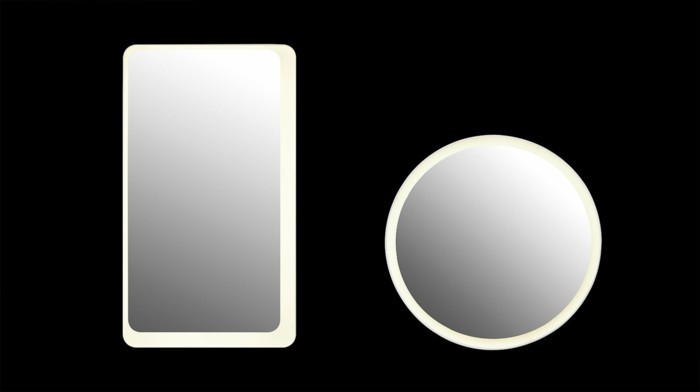 लिट-दर्पण के साथ आधुनिक डिजाइन विभिन्न रूपों