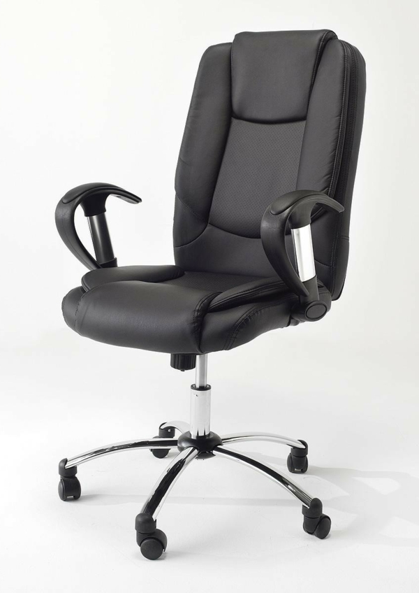 udoban uredski stolac elegantna modela uredskog namještaja-u-crnoj-boja kože stolica